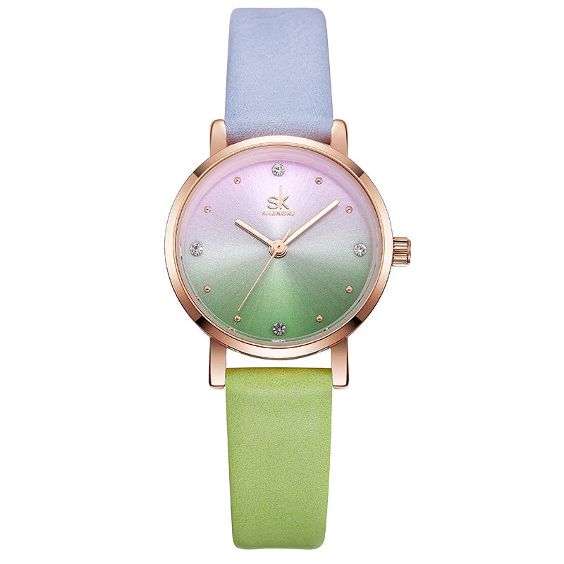 Reloj Elegante de Cuero Colorido SHENGKE - K8029