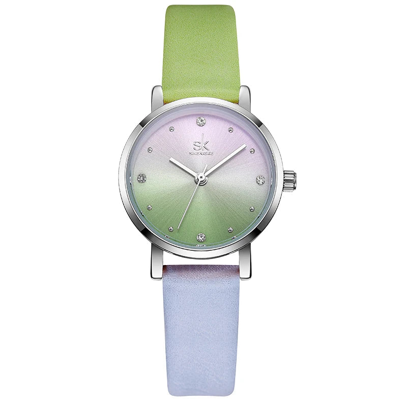 Reloj Elegante de Cuero Colorido SHENGKE - K8029