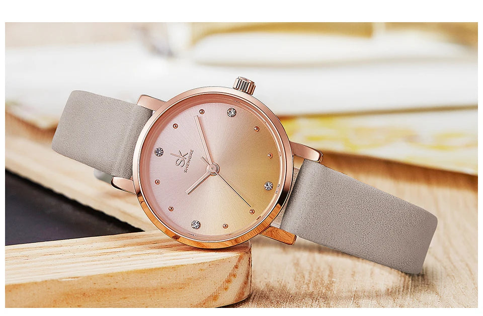 Reloj Elegante de Cuero Colorido SHENGKE - K8029
