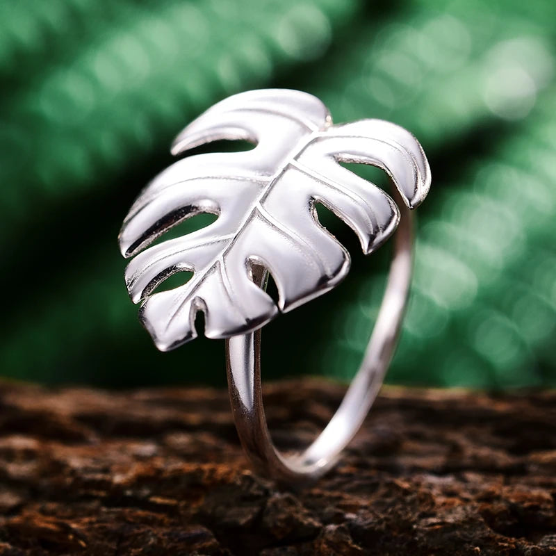 Anillo Ajustable Hojas de Monstera - Oro 18K y Plata de ley 925