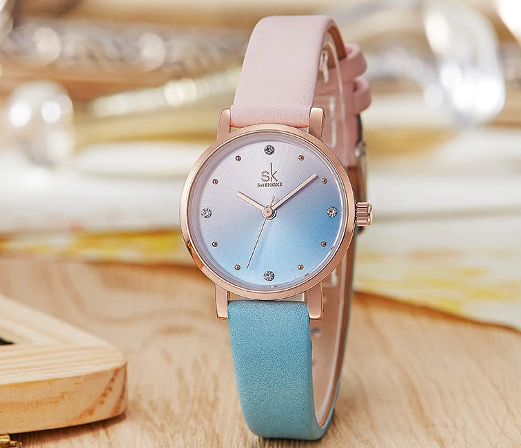 Reloj Elegante de Cuero Colorido SHENGKE - K8029