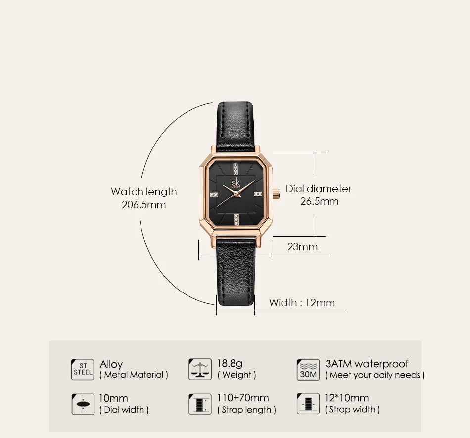 Reloj de Cuero Clásico de Moda Elegante SHENGKE - K0175
