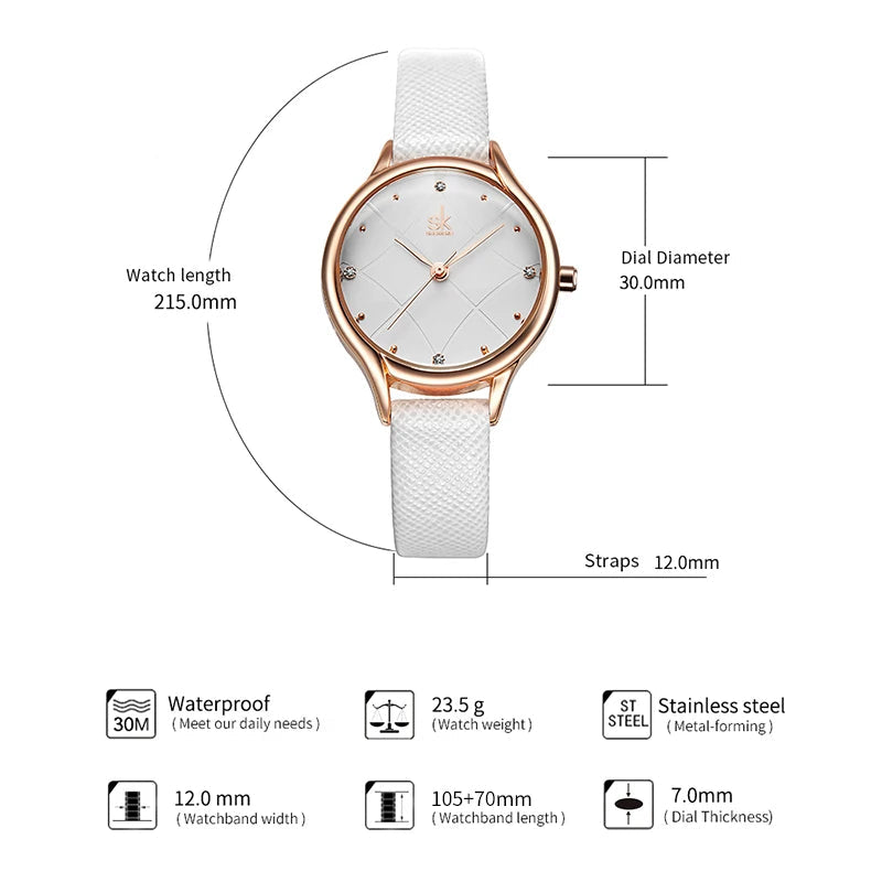 Reloj de Mujer de Cuero de Moda SHENGKE - K8013