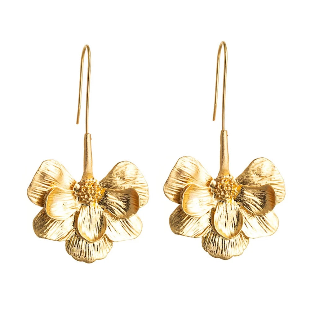 Elegantes Pendientes Colgantes de Flores