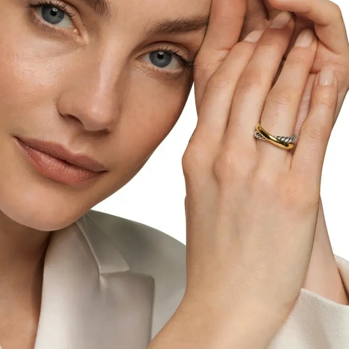 Anillo Doble en Oro y Plata